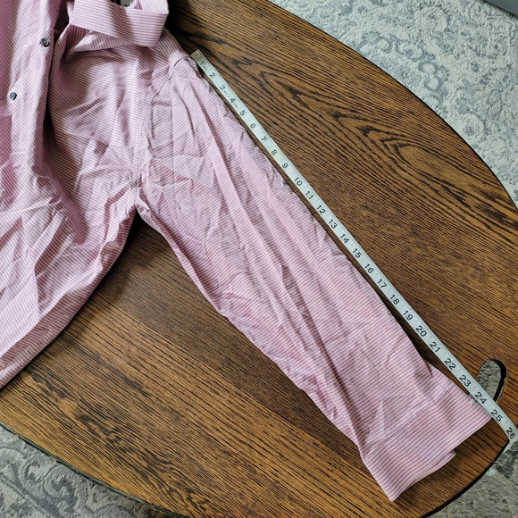 J.Ferrar Red Stripe Super Slim Mechanical Stretch Button Down Shirt Size Men XXL - Picture 6 of 8